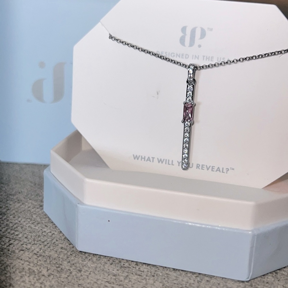 NWT Rose Quartz Cubic Zirconia & Hematite 18” Necklace
